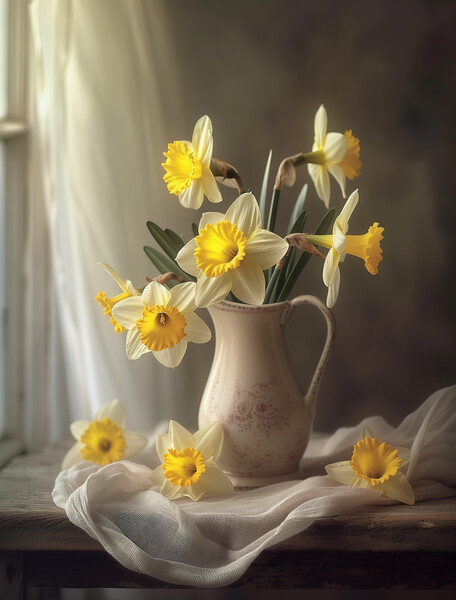 Daffodils in a Jug Picture Board by T2 