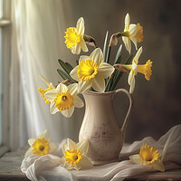 Buy canvas prints of Daffodils in a Jug by T2 