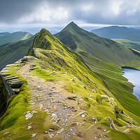 Buy canvas prints of Striding Edge looking back to Glenridding by T2 