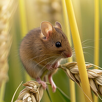 Buy canvas prints of Harvest Mouse in a field of Barley by T2 
