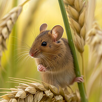 Buy canvas prints of Harvest Mouse in a field of Barley by T2 