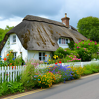 Buy canvas prints of English Thatched Cottage by T2 
