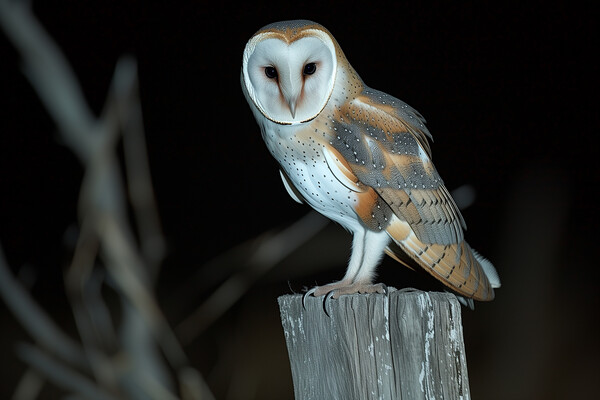 Barn Owl at Night Picture Board by T2 