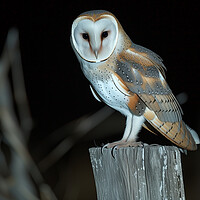 Buy canvas prints of Barn Owl at Night by T2 