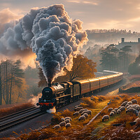 Buy canvas prints of Vintage Steam Train by T2 