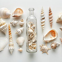 Buy canvas prints of Seashells in a Bottle by T2 