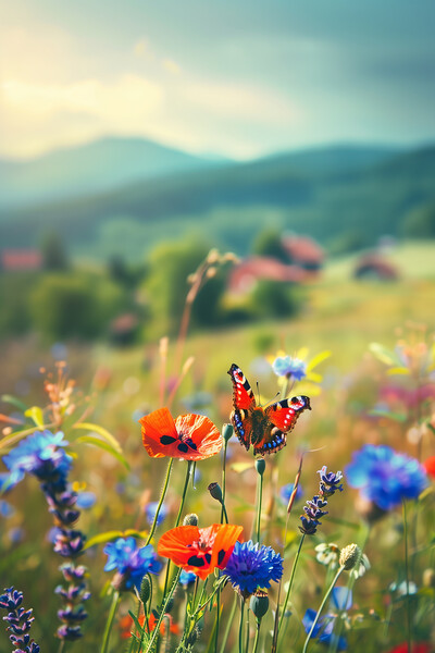 Flower Meadow Butterfly Picture Board by T2 
