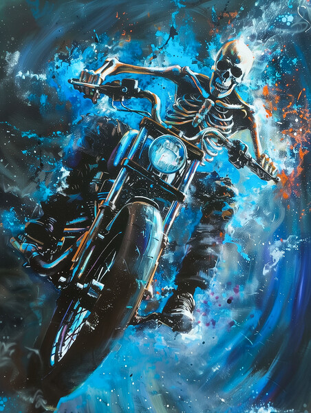 Ghost Rider Harley-Davidson Biker Art Picture Board by T2 