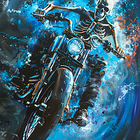 Buy canvas prints of Ghost Rider Harley-Davidson Biker Art by T2 