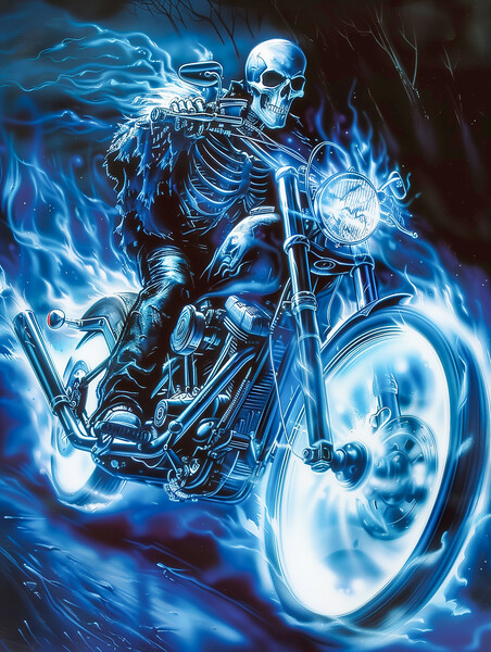 Ghost Rider Harley-Davidson Biker Art Picture Board by T2 