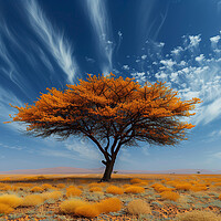 Buy canvas prints of Lone Tree Desert Landscape by T2 