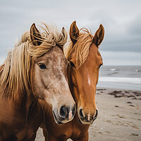 Buy canvas prints of A close up of a brown horses standing by T2 