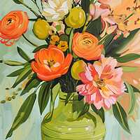Buy canvas prints of Vase of Flowers Oil Painting by T2 