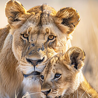 Buy canvas prints of Lion Cub and Lioness by T2 