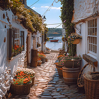 Buy canvas prints of Cornish Fishing Village Cornwall by T2 
