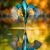 Buy canvas prints of Kingfisher diving by T2 