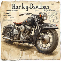 Buy canvas prints of Harley-Davidson Panhead Hydra Glide 1949 by T2 