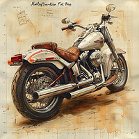 Buy canvas prints of Harley Davidson Fat Boy by T2 