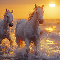 Buy canvas prints of White Andalusian Horses by T2 