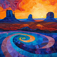 Buy canvas prints of Desert landscape painted in swirling Shades by T2 