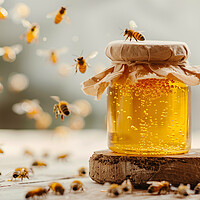 Buy canvas prints of Jar of Honey made by Honey Bees by T2 