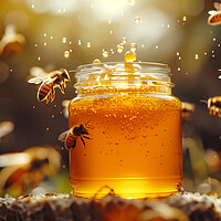 Buy canvas prints of Jar of Honey made by Honey Bees by T2 