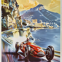 Buy canvas prints of Vintage Monaco Grand Prix Travel Poster by T2 