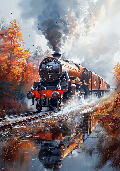Romantic Steam Train Nostalgia Picture Board by T2 