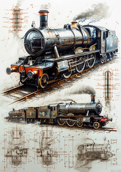 Steam Train Nostalgia Picture Board by T2 
