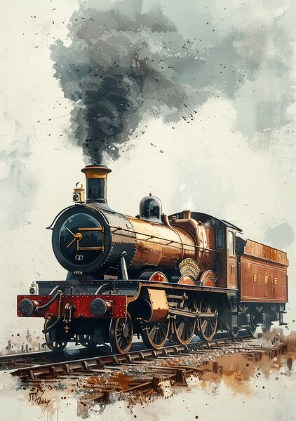 Steam Train Nostalgia Sketch Picture Board by T2 