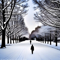Buy canvas prints of A snowy walk in the park by Zap Photos