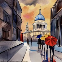 Buy canvas prints of Rainy Night in London Town by Zap Photos