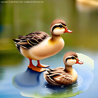 Buy canvas prints of Two Little Ducklings. by Zap Photos