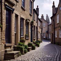 Buy canvas prints of Cobbled street in Yorkshire  by Zap Photos