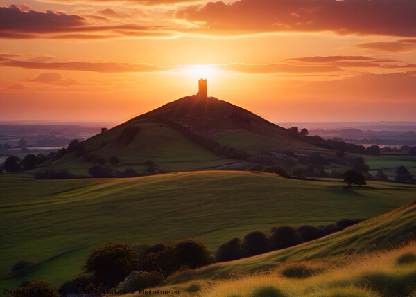 Misty sunrise over Glastonbury Tor  Picture Board by Zap Photos