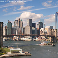 Buy canvas prints of Brooklyn Bridge and Manhattan skyline  by Bryan Attewell