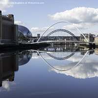 Buy canvas prints of Bridges reflected in the river Tyne  by Bryan Attewell
