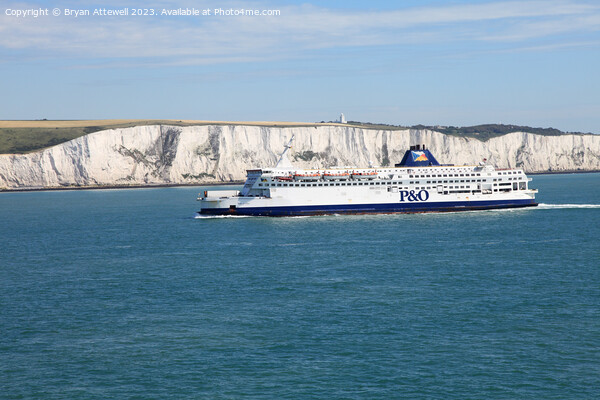 P&O ferry white cliffs of Dover Picture Board by Bryan Attewell