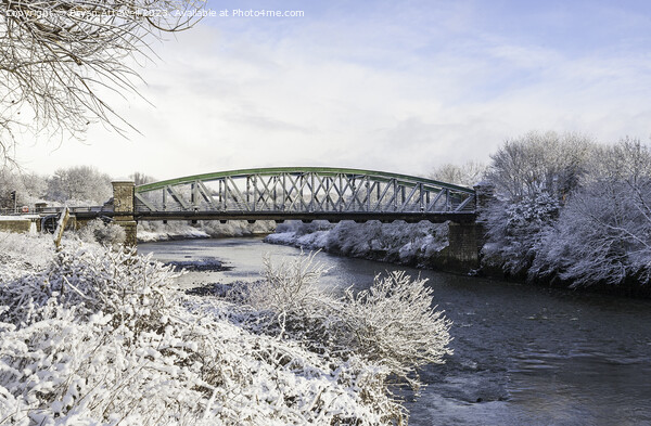 A winter view of Fatfield Bridge Picture Board by Bryan Attewell