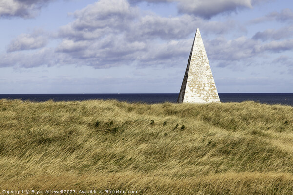 White pyramid Lindisfarne Picture Board by Bryan Attewell