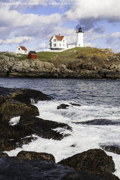 Cape Neddick Light Picture Board by Bryan Attewell