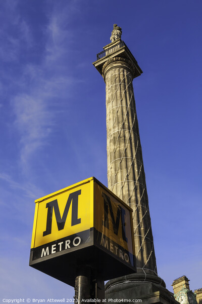 Grey's Monument Newcastle Picture Board by Bryan Attewell
