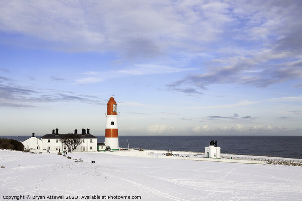 Winter view of Souter Lighthouse Picture Board by Bryan Attewell