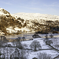 Buy canvas prints of Winter view of Rydal Water  by Bryan Attewell