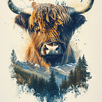 Scottish Highlands Highland Cow Abstract