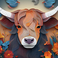 Highland cow Abstract