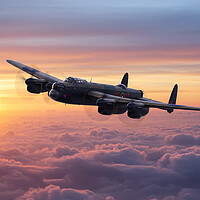 Lancaster Bomber Sunset Sky