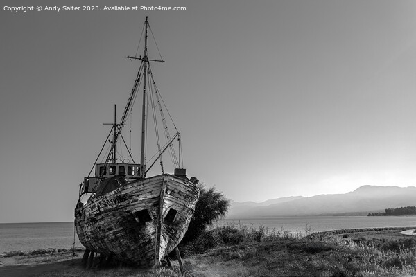 Decaying Ship Latchi Cyprus Picture Board by Andy Salter