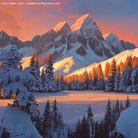 Buy canvas prints of Snow Topped Peaks by Andy Salter