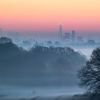 Buy canvas prints of Dawn over London by Alan Crossland